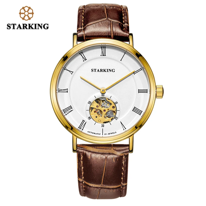 AM0197GL91 STARKING MAN механические Автоматические часы самоветер часы с сапфировым стеклом циферблат 5ATM водонепроницаемые модные и повседневные наручные часы - Цвет: AM0197GL91