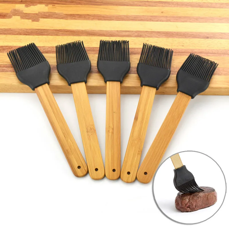 

5 шт. силиконовые кондитерского кисть с деревянной ручкой BBQ масло щетки с изображением торта Хлеб крем Пособия по кулинарии барбекю наметка...