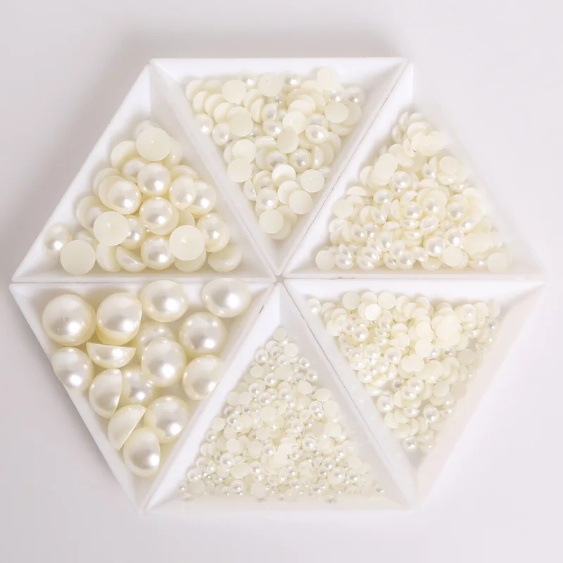 Оптовая продажа полукруглые бусины из АБС-пластика с имитацией жемчуга 6/7/8 мм