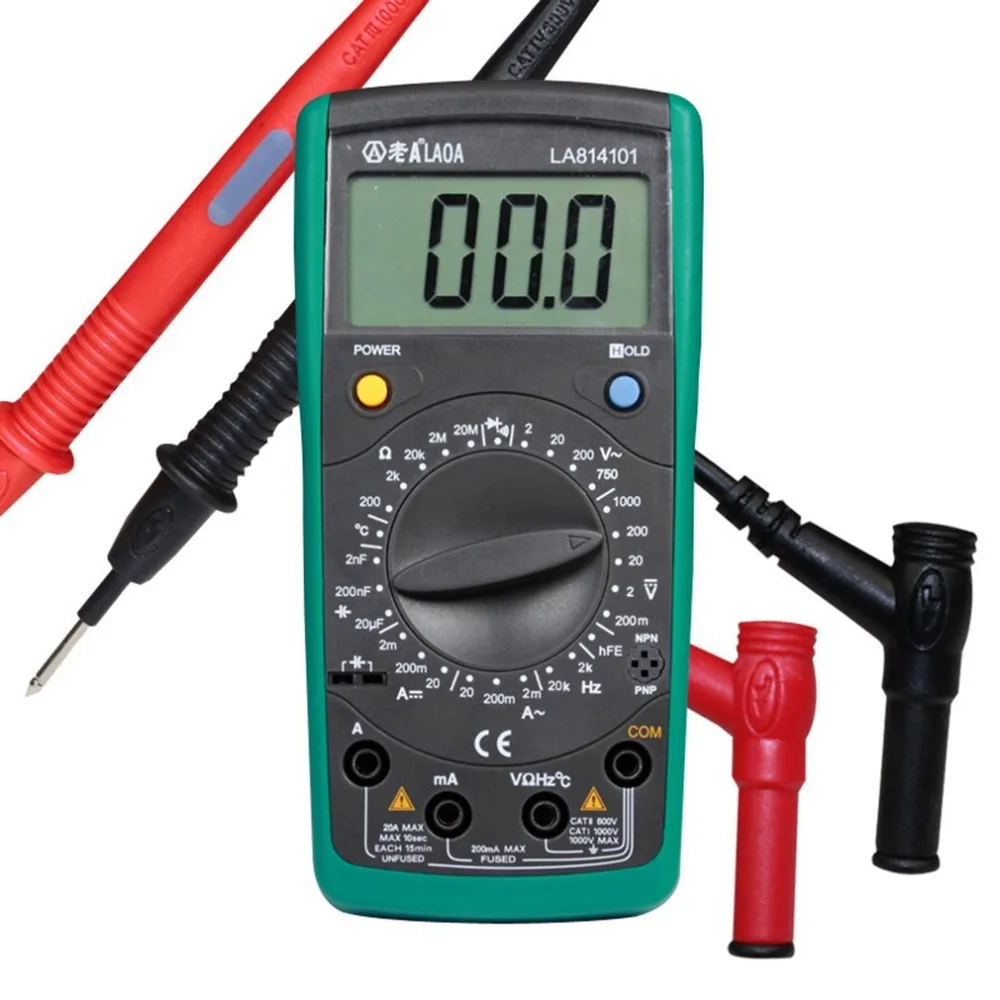 LA814101 Digital Multimeter Multimetro Amp Volt Ohm Meter Ammeter AC/DC Voltage Current Test Temperature Resistance Tester | Инструменты