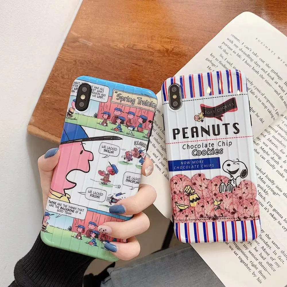 MORINBOiPhone6 / 6p / 7 8PLUS cute cartoon suitcase stripe X XR XSMAX soft shell mobile phone case anti-fall |