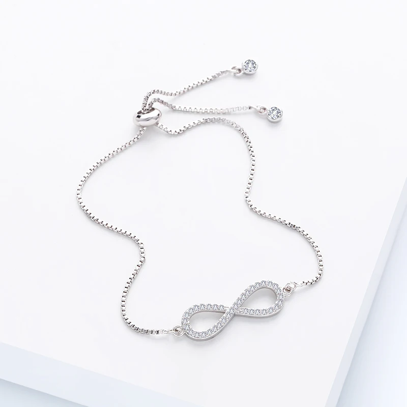 Браслет OCESRIO с фианитом и камнем бесконечности женский браслет дружбы подвесками