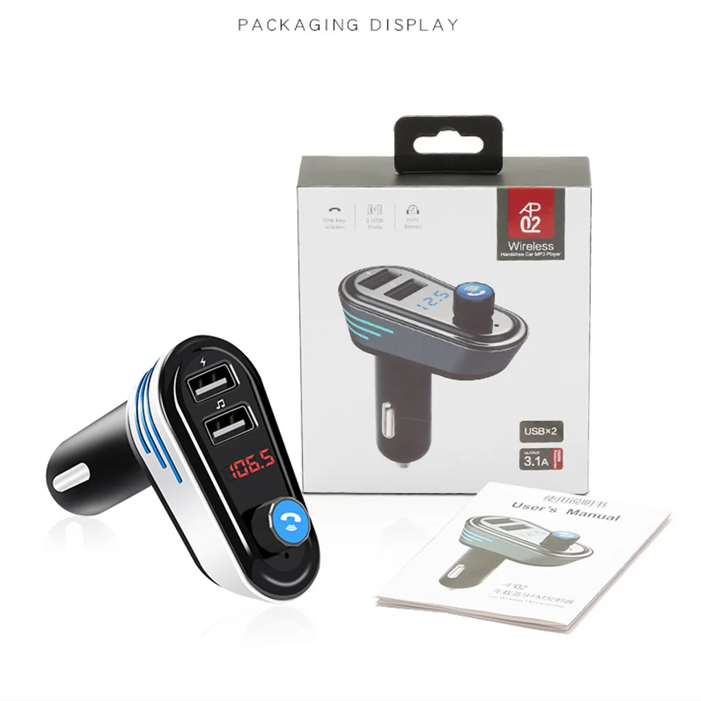 Новый беспроводной автомобильный fm передатчик Bluetooth Hands free MP3 плеер Поддержка