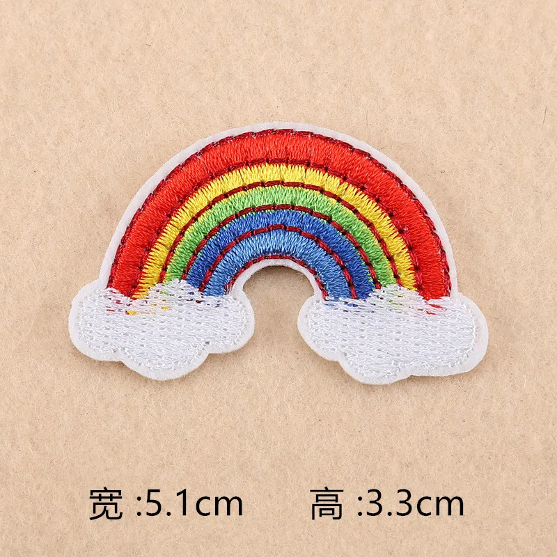 Радужная вышитая нашивка в виде короны лягушки с помощью утюга аппликация для