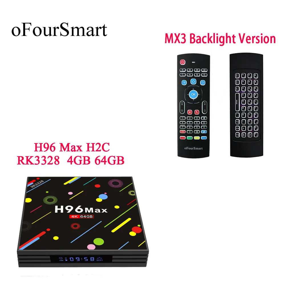 H96 Max H2C 4 Гб 64 ТВ коробка LED дисплей RK3328 четырехъядерный Поддержка 2 4G/5G двойной Wifi 100