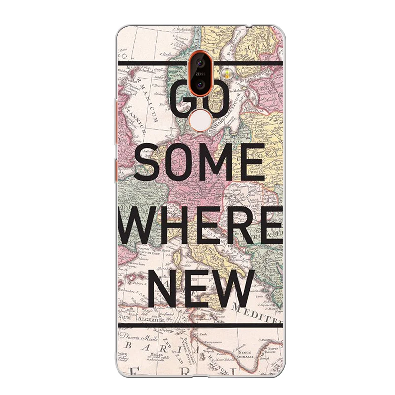ciciber Phone Case for Nokia 9 PureView 1 2 3 5 6 7 8 Sirocco Soft Back Cover 2.1 3.1 5.1 6.1 7.1 8.1 Plus World Map |