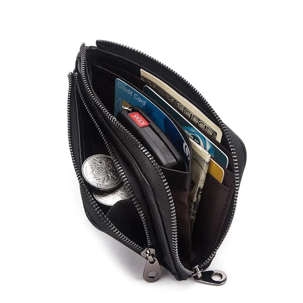 Мужской короткий клатч из натуральной воловьей кожи фирменный дизайн 2019|Мужские