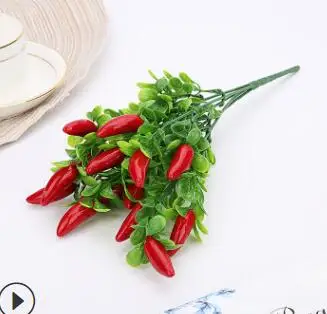 chili Искусственные вишни Чили фрукты Plantas бонсай Frutas дерево роща искусственные растения мини дерево - Цвет: chili