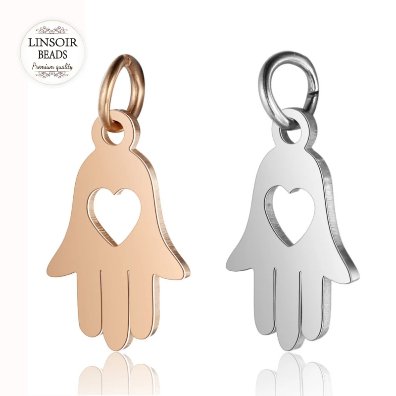 Оптовая продажа 2 шт./лот подвески из нержавеющей стали в виде хамсы 10*19 мм для