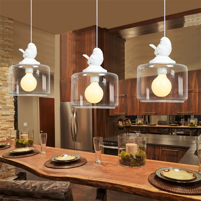 Скандинавский современный светодиодный подвесной светильник в виде птицы из