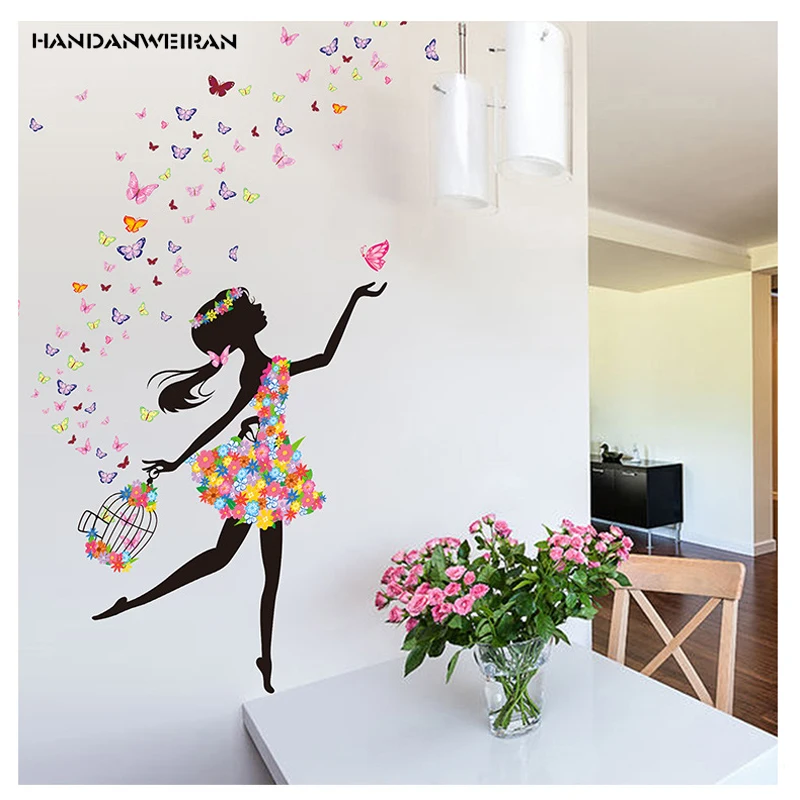 

Explosion fairy Flower Fairy Sticker romantic girls bedroom decorative Wall Stickers Home Furnishing Decorative Stickers.