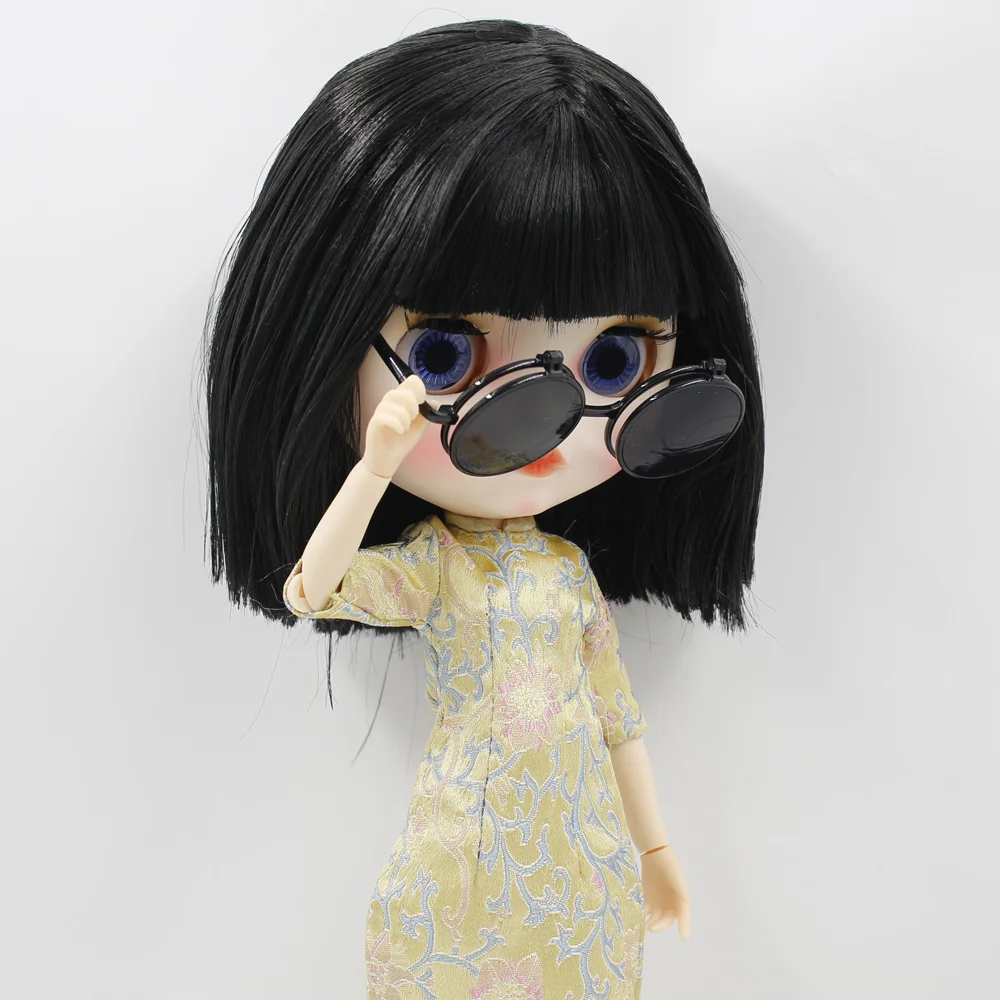 Очки для куклы Blyth винтажные круглые флип очки костюм 1/6 bjd, ледяной