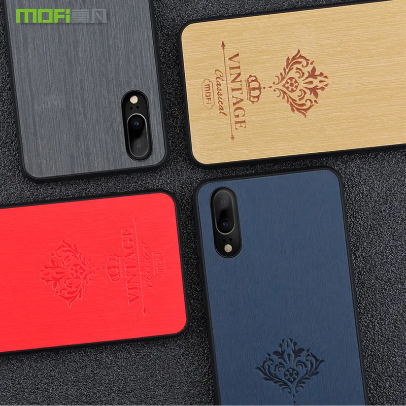 MOFi оригинальный чехол-накладка для Huawei P20 Жесткий Чехол ПК lite искусственная кожа