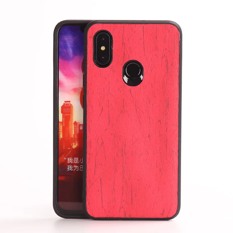 Роскошный чехол для телефона для Xiaomi mi 8 lite A1 A2 lite mi x 2S Max 3 чехол с текстурой древесины мягкий чехол для Red mi Note 5 6 Pro Чехол - Цвет: Red