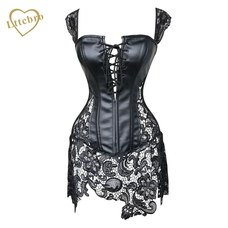 Корсет из искусственной кожи кружевное платье в стиле стимпанк корсет для