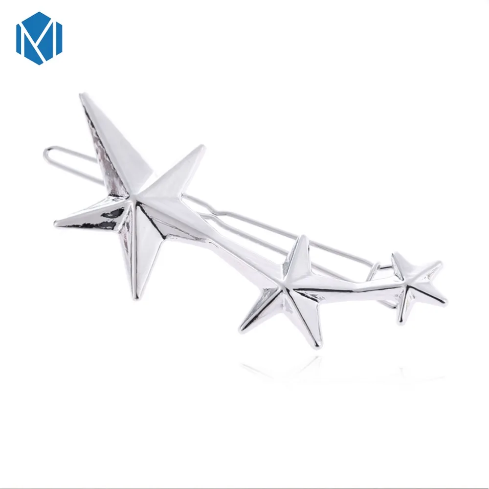 Женская металлическая пентаграмма с звездочками элегантная заколка для волос из