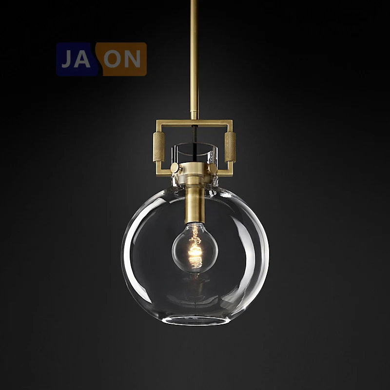 Led e27 Американский медный стеклянный золотой люстра освещение Lamparas De Techo подвесной светильник Lampen для столовой