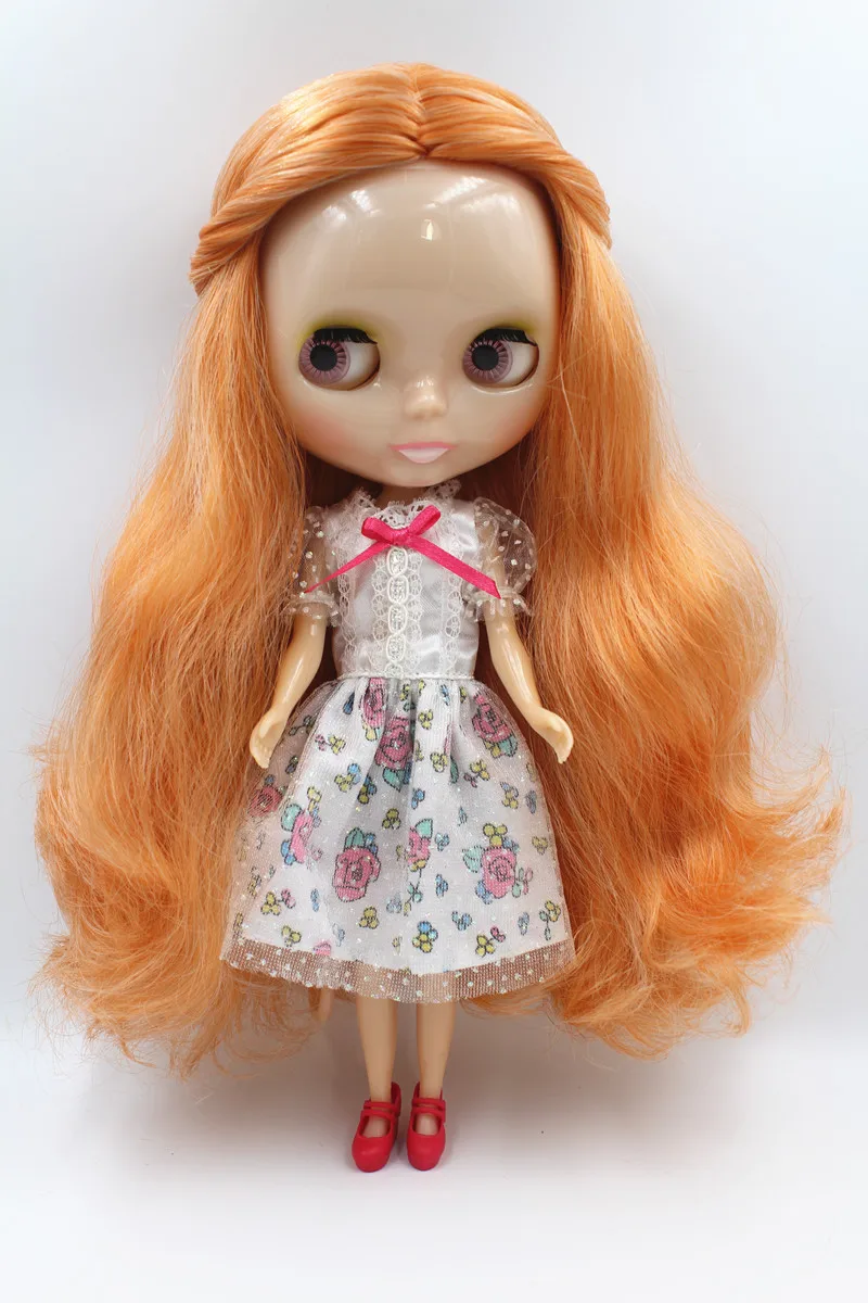 Blyth doll Chocolate white mixed with curly hair transparent skin nude 7 joint body DIY can change hair. | Игрушки и хобби