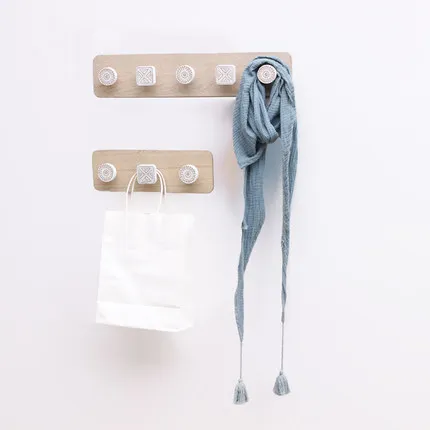 Настенные крючки в скандинавском стиле декоративный деревянный крючок