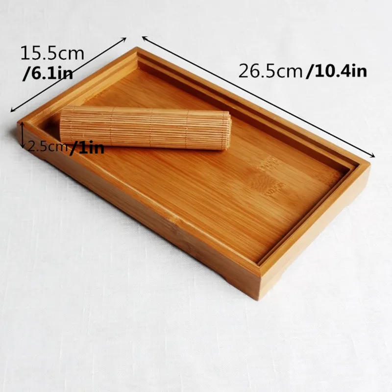 Деревянный поднос для чая фруктовый поддон бамбук кунг фу водонепроницаемый