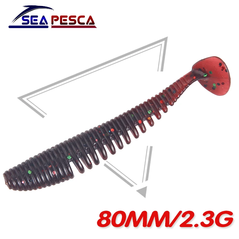 SEAPESCA 10 шт. силиконовая Мягкая рыболовная приманка isca искусственная 80 мм 2 3 г Shad