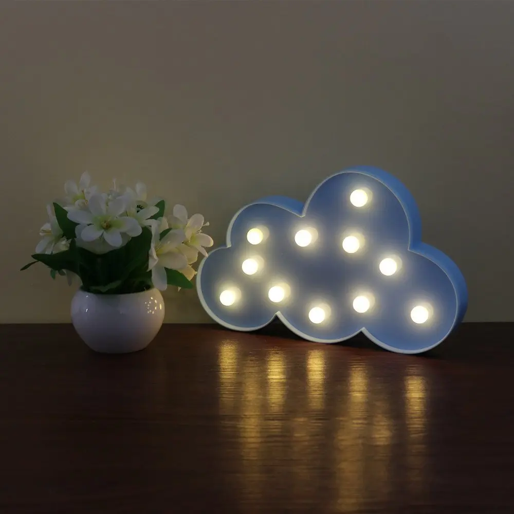 

LED Lamp Moon Cloud Night Light 3D Luminaria Flamingo Cactus Star Nightlight Marquee Sign Baby Toys Wedding Home Decoration #35