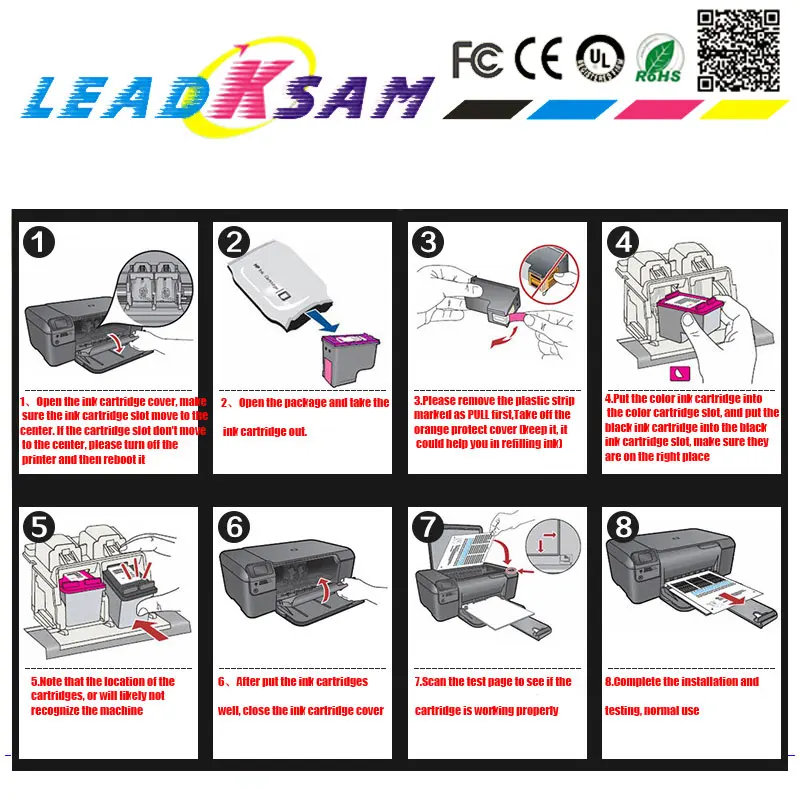 Картридж с чернилами 62XL совместимый принтерами hp62 Envy 5640 OfficeJet 200 5540 5740 5542 7640 |