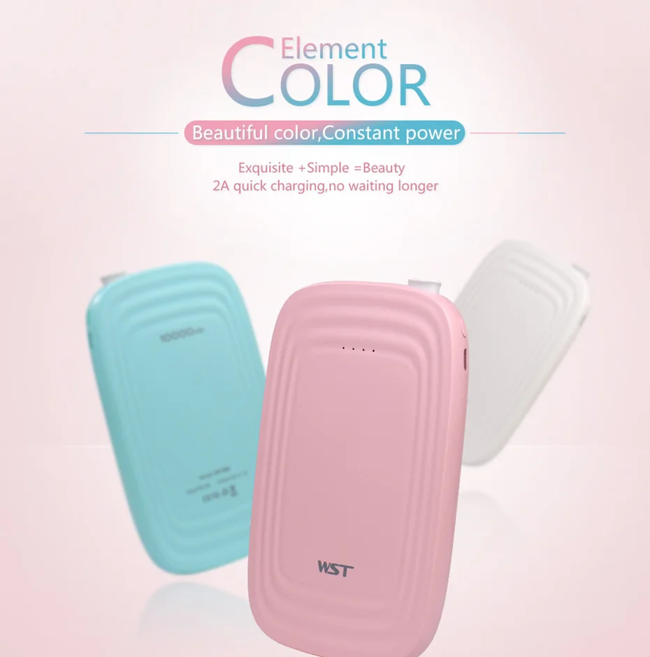 WST 10000 mAh Портативная Мобильная Внешняя батарея power bank аккумулятор power Bank для Xiaomi samsung телефон Poverbank зарядное устройство