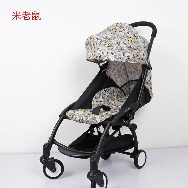 Babyyoya 175 градусов коляска Защита от солнца Тенты+ сиденье Подушки Детские коляски Интимные аксессуары применимо для коляски набор мультфильм милый ребенок - Цвет: B