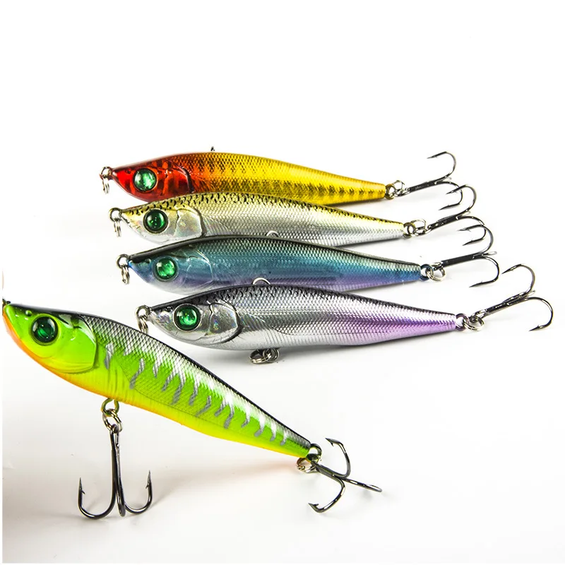 

Long Shot Fishing Lure Pencil 8cm/15g With 6# Carbon Steel Treble Hook Lure Baits Weever