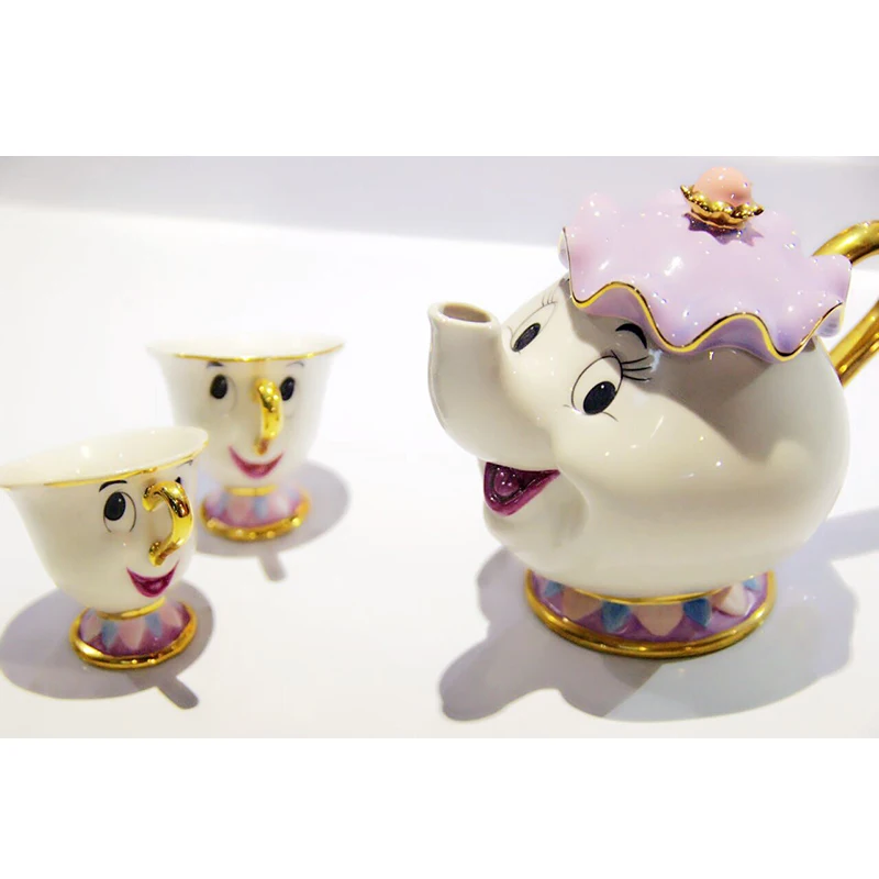 Cartoon Beauty And The Beast Tea Set Mrs Potts Chip Coffee Pot Cup Mug Cute Xmas Birthday Gift Drop Shipping | Дом и сад