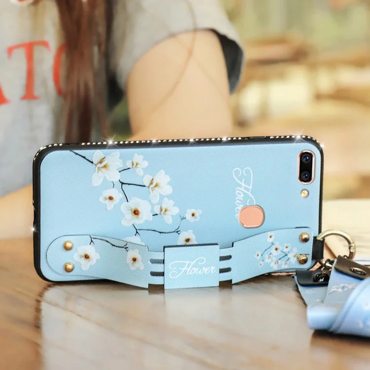 Чехол с ремешком на запястье для Oppo Reno F11 Pro F9 A7X A7 A3S A3 A83 A79 A73 F5 A59 A57 A5 z K1 R15X Realme 2 C1 X Lite