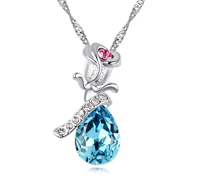Austria new supply Rose crystal necklace wholesale rush rose | Украшения и аксессуары