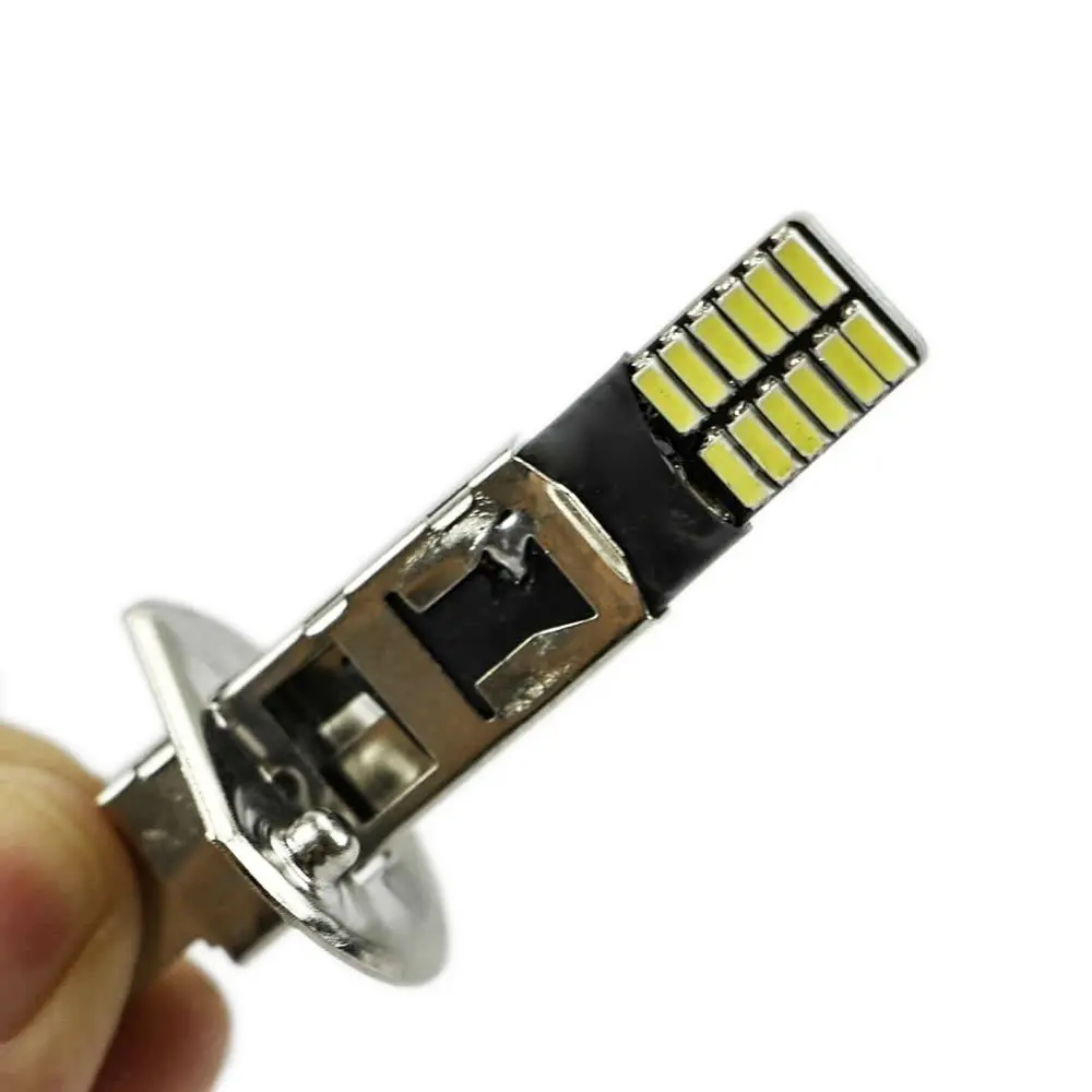 Супер яркие 6500K 24 SMD 4014 2x H1 светодиодные Сменные лампы для автомобильных