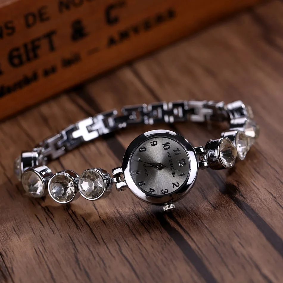 

New Korean version of large rhinestone student alloy watch bracelet watch wholesale