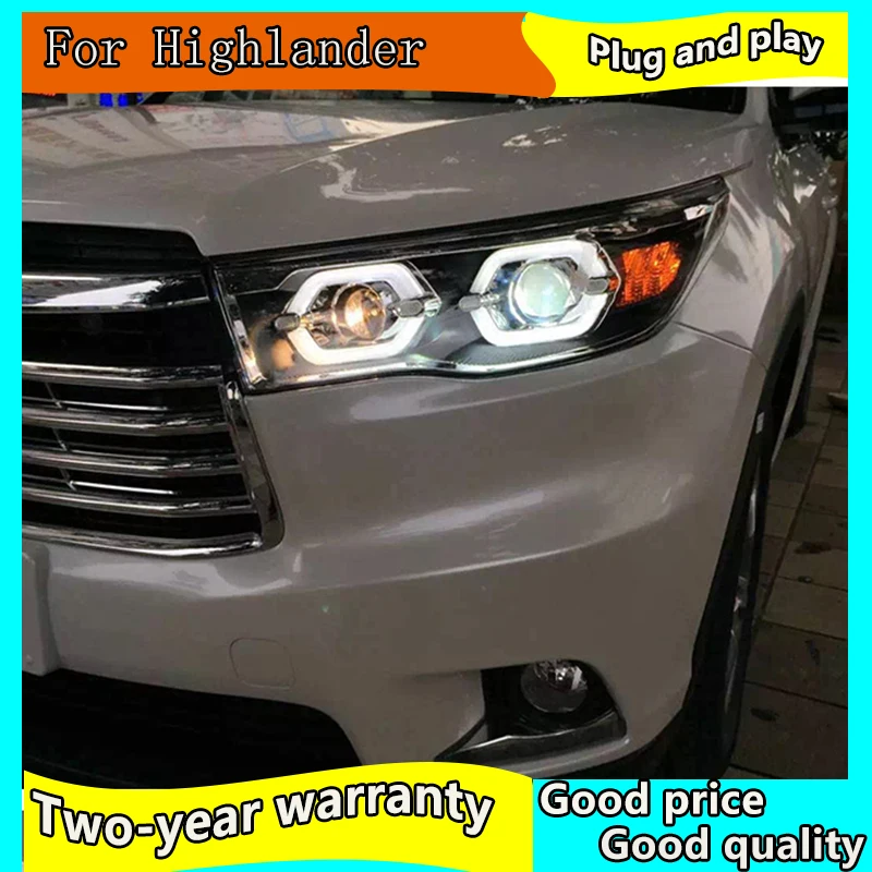Автомобильный Стайлинг Головной фонарь для Toyota Highlander 2015-2017 Светодиодный H7/D2H