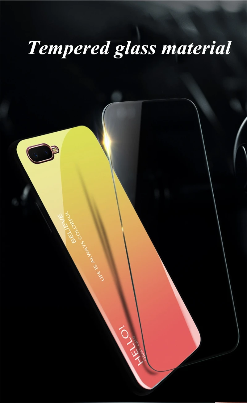 Градиентный чехол из закаленного стекла для OPPO RX17 Neo силиконовый чехол ТПУ Рамка жесткая стеклянная задняя крышка для OPPO RX 17 Neo противоударный чехол