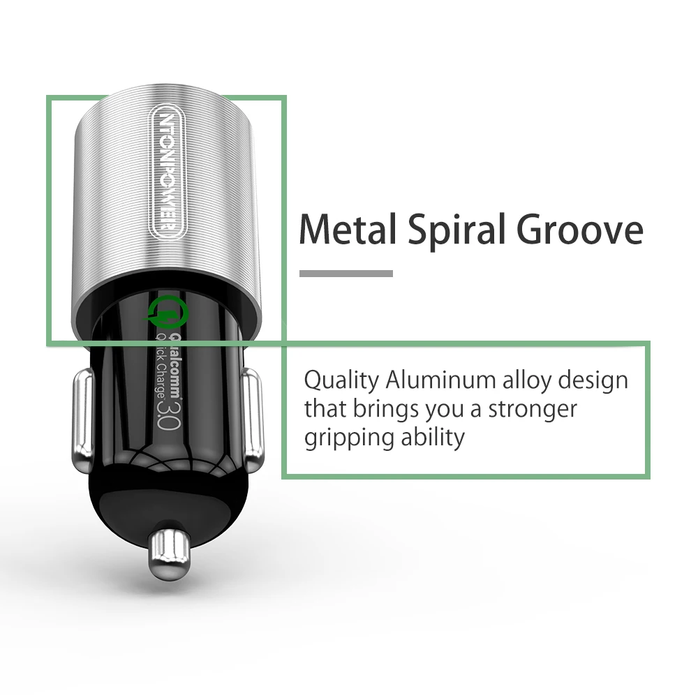 Ntonpower 2 Порты и разъёмы USB Автомобильное Зарядное устройство Qualcomm Quick Charge 3.0 QC 2.0