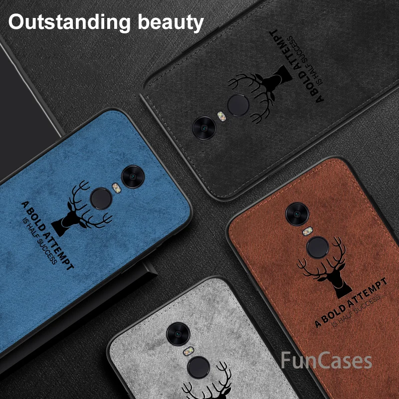 For Xiaomi Redmi 5 Plus Case Cloth Distressed Hard Back Cover Soft Frame Fabric Fundas Xiomi Redmi5 Mi Mi5 Phone Cases | Мобильные