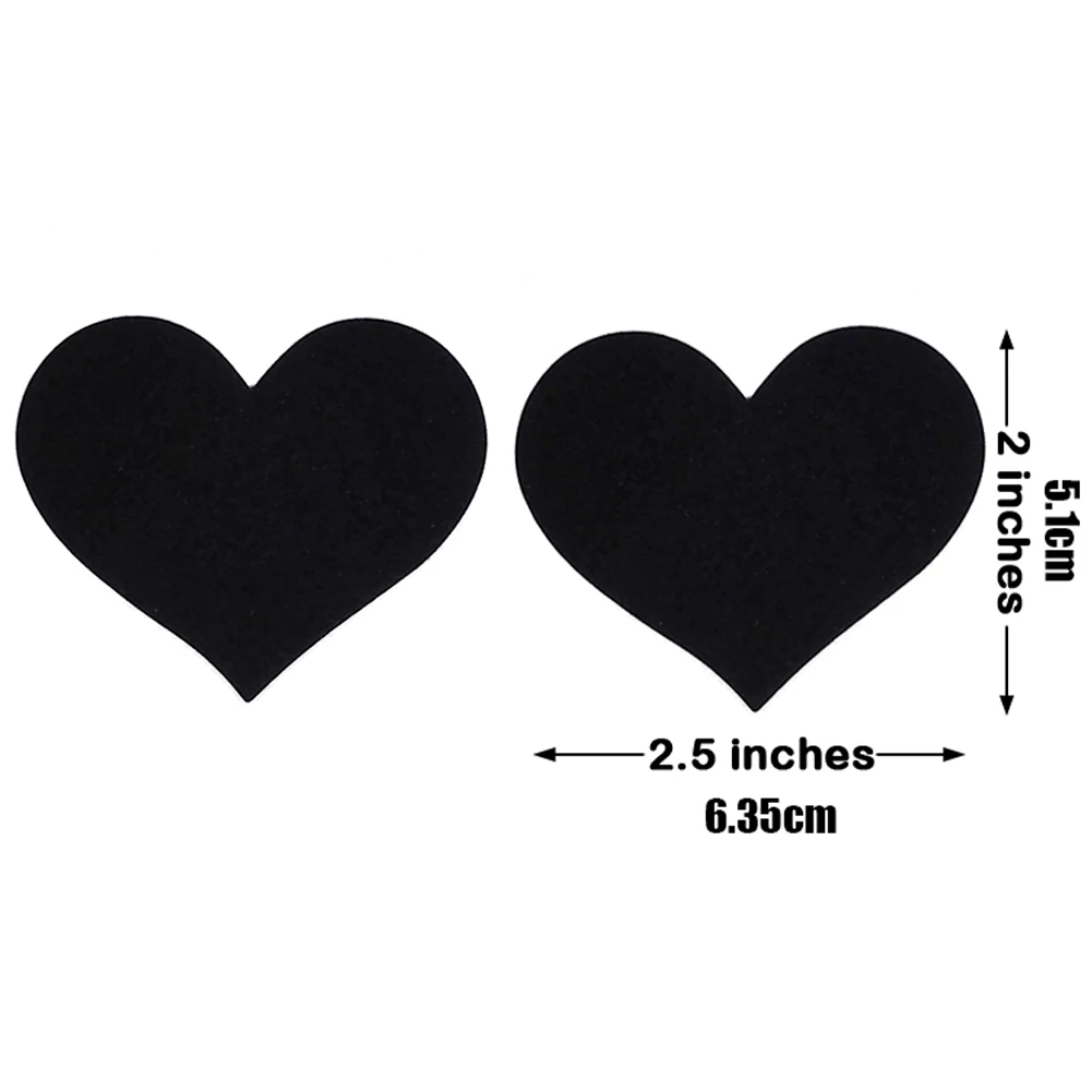 Black Heart Ypser наклейки на соски, отделяющие грудь пасти, крышка для сосков, 10 пар - Color: Black Heart