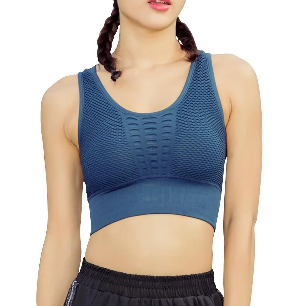 Women Casual O-Neck Sleeveless Mesh Patchwork Slim Short Sporting Vest Bra Soft and breathable material. | Спорт и развлечения