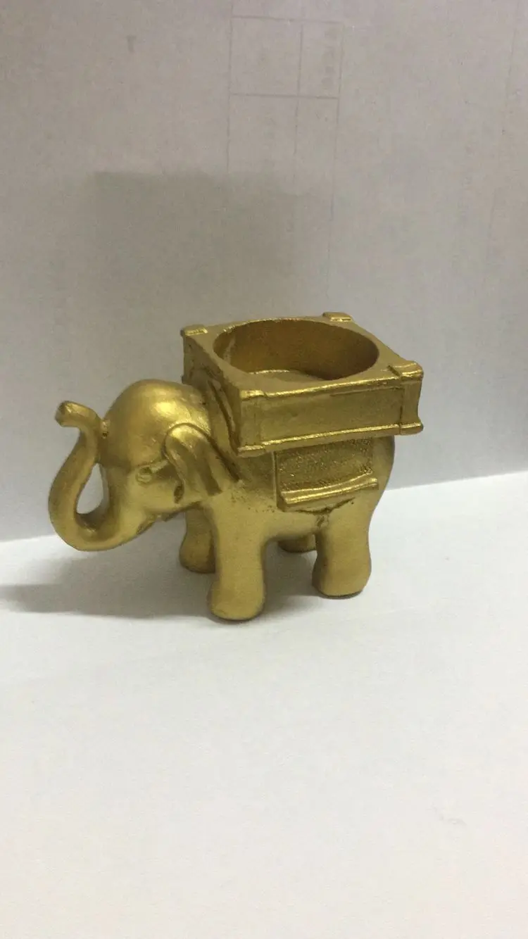 Свадебные сувениры и свадебное украшение-Золотой Счастливый слон подсвечник для