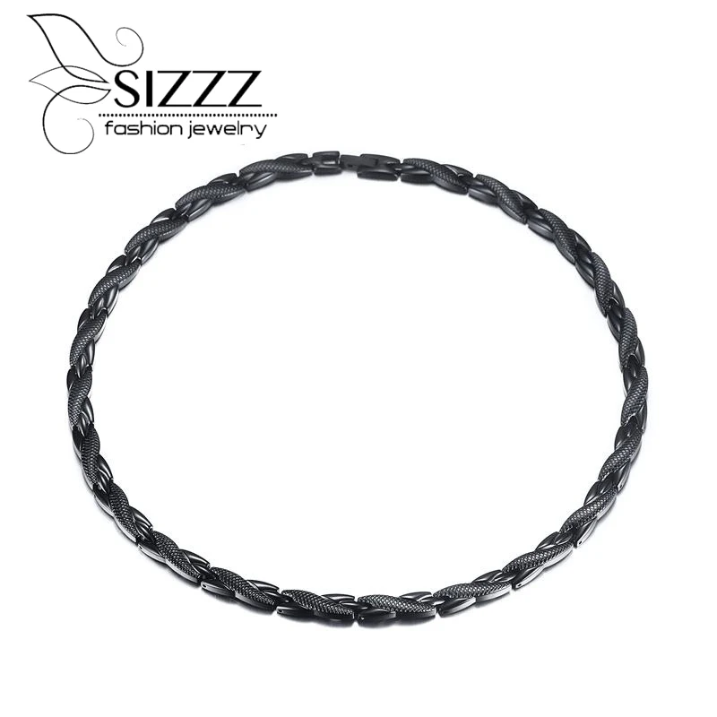 

SIZZZ New listing 8MM titanium magnetic necklace wholesale factory direct domineering men's necklace