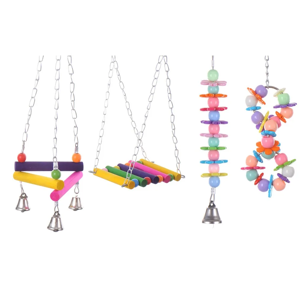 1 шт. Птица Попугай красочная деревянная подставка лестница для лазания игрушка