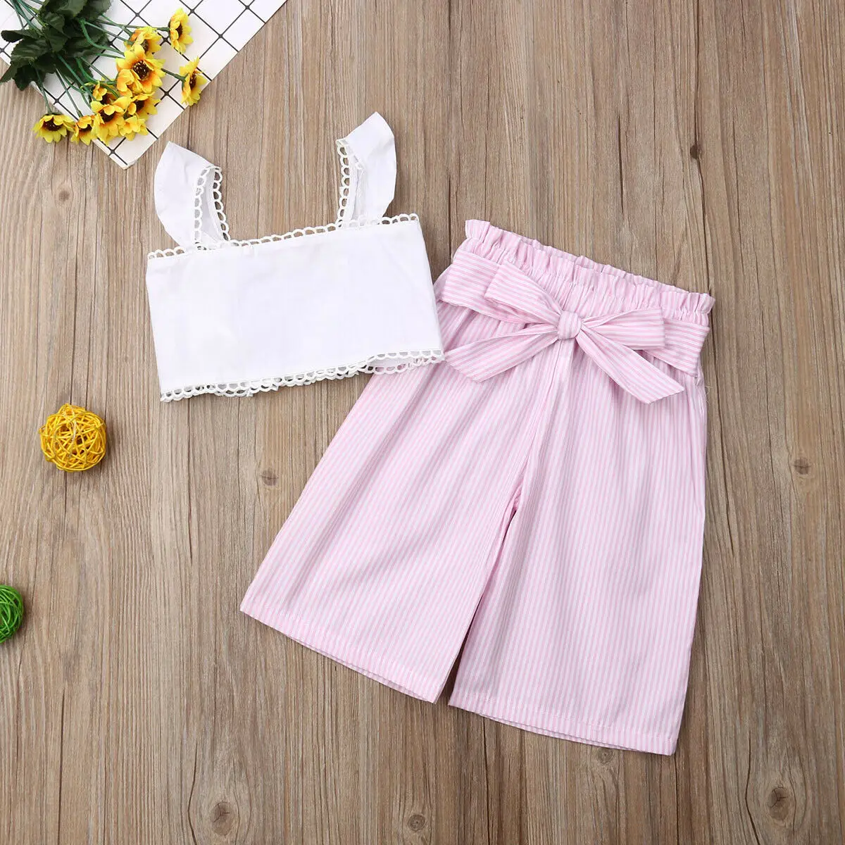 Летняя одежда для малышей жилет без рукавов маленьких девочек топ в полоску