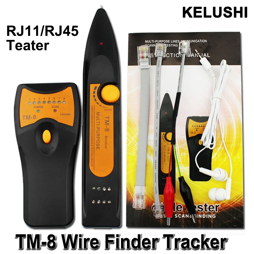 KELUSHI TM-8 телефонный провод трекер RJ11 RJ45 Cat5 Cat6 Ethernet LAN Сетевой кабель тестер детектор