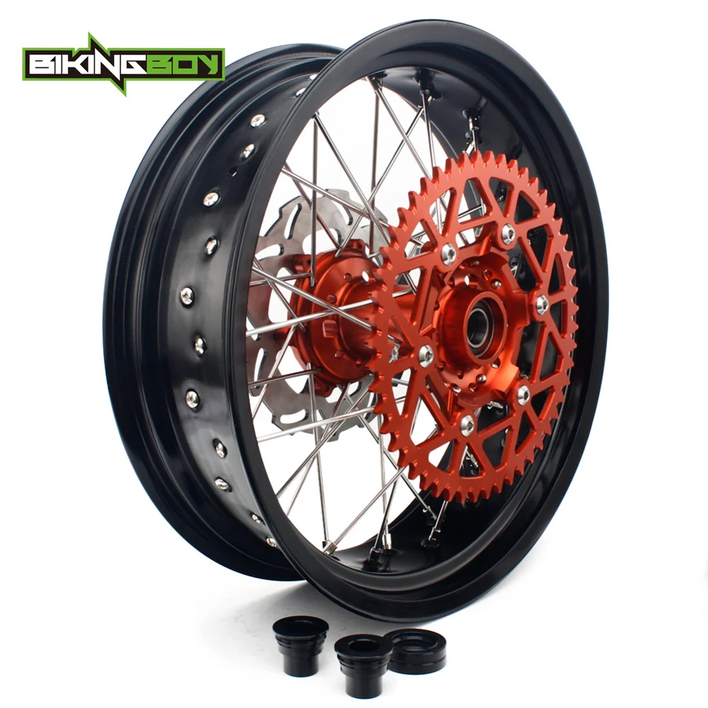 Колеса BIKINGBOY 17 дюймов диски втулки комплект кронштейнов звездочек для KTM 125 200 250 300