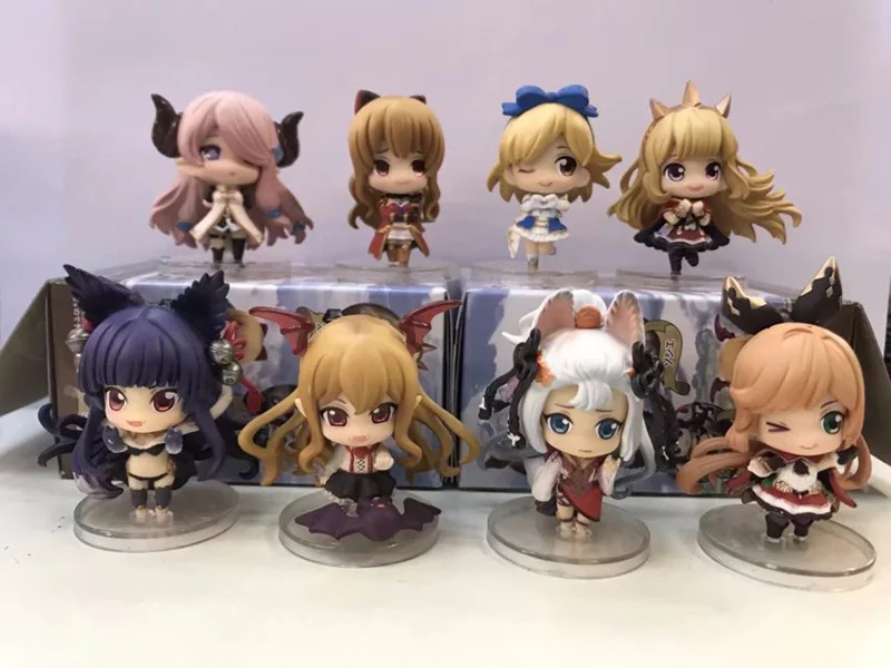 Granblue Fantasy 8 шт./компл. Мини фигурки кристаллическая Лилия Ло Мэри Лирия ПВХ Фигурки