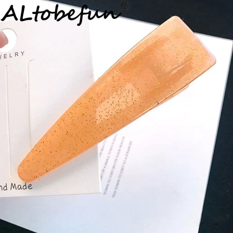 ALTOBEFUN девочка Корейский Креативный Новый OEM Блестящий желеобразный аксессуары для волос акриловый боковой зажим TC041