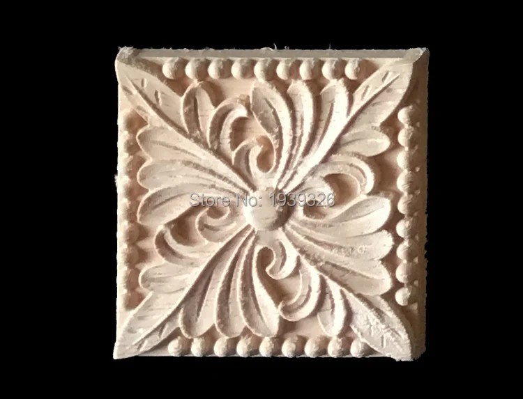 Новинка 2 шт. Цветочная резьба по дереву натуральная древесина аппликации для